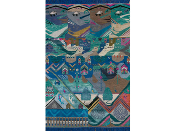 VAADIYAN LES-1131 Faded Denim/Capri - Patterned rectangular handmade wool rug by Jaipur Rugs - view 2